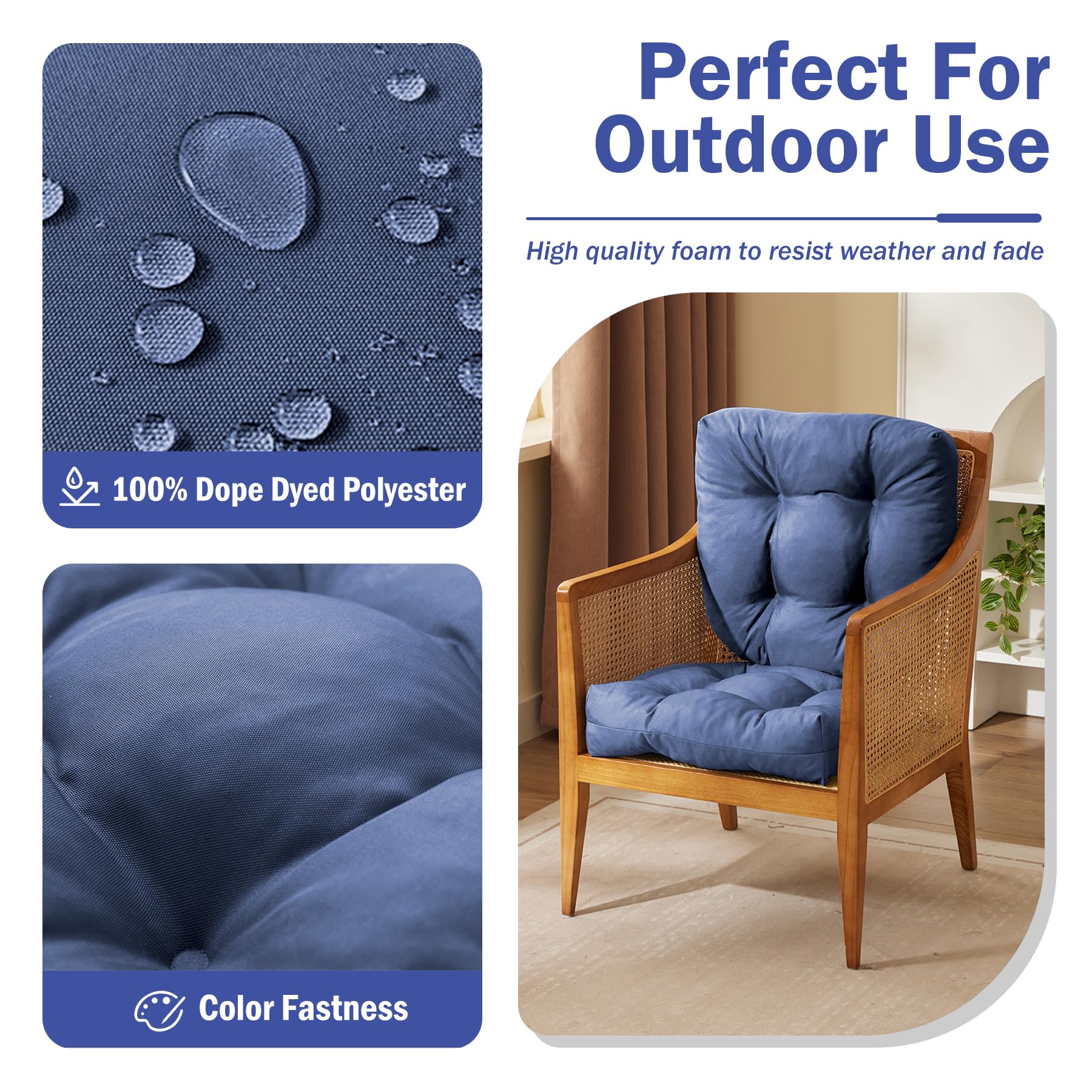 IPYNBAP outdoor chair cushions navy back view