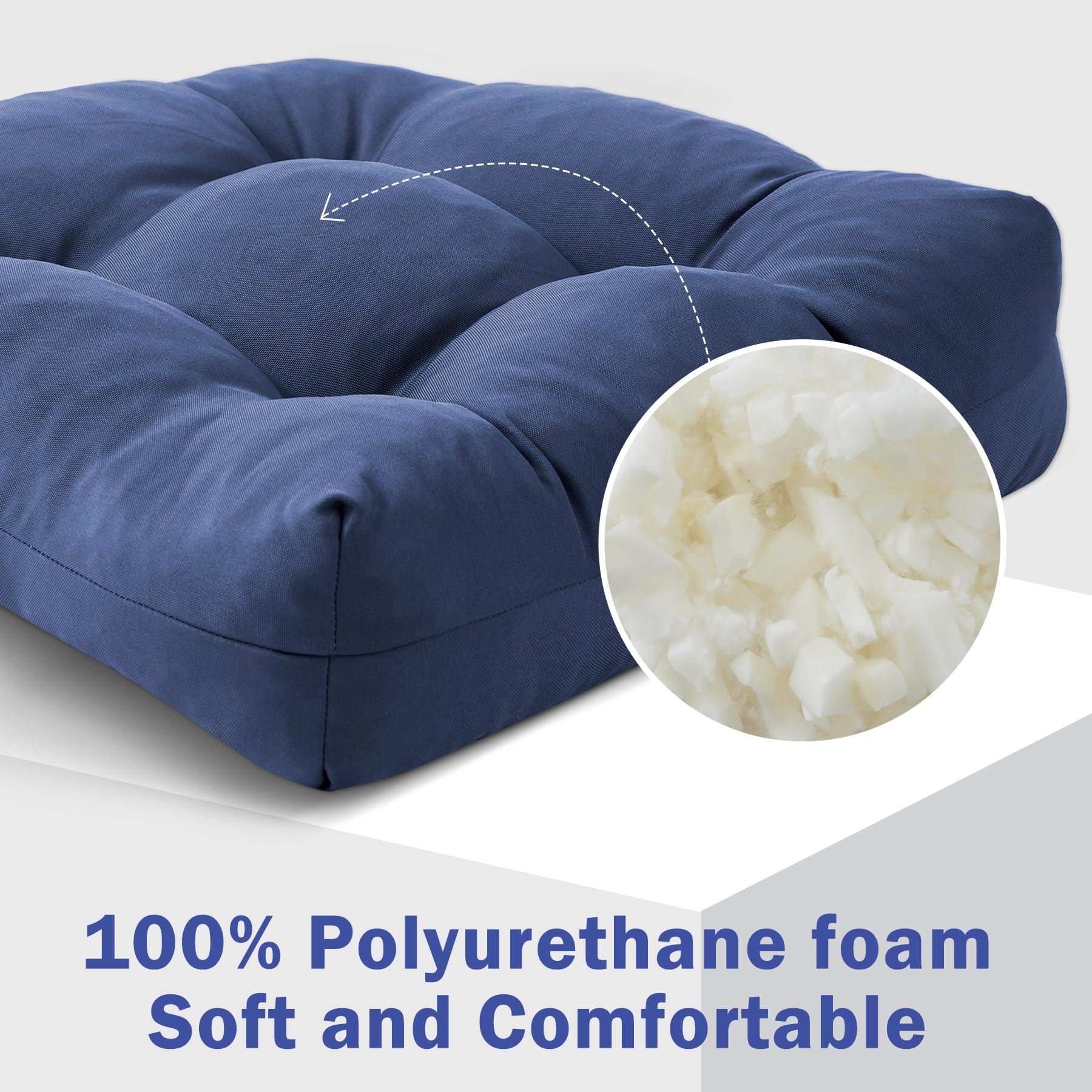 IPYNBAP outdoor chair cushions navy side view with straps