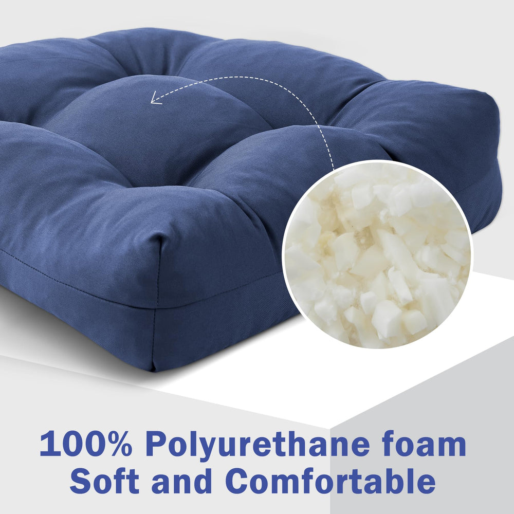 IPYNBAP outdoor chair cushions navy side view with straps