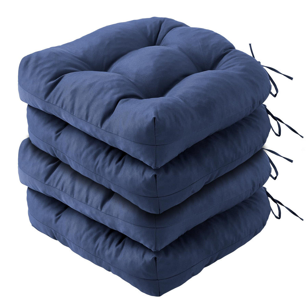 IPYNBAP outdoor chair cushions set of 4 in navy on a patio