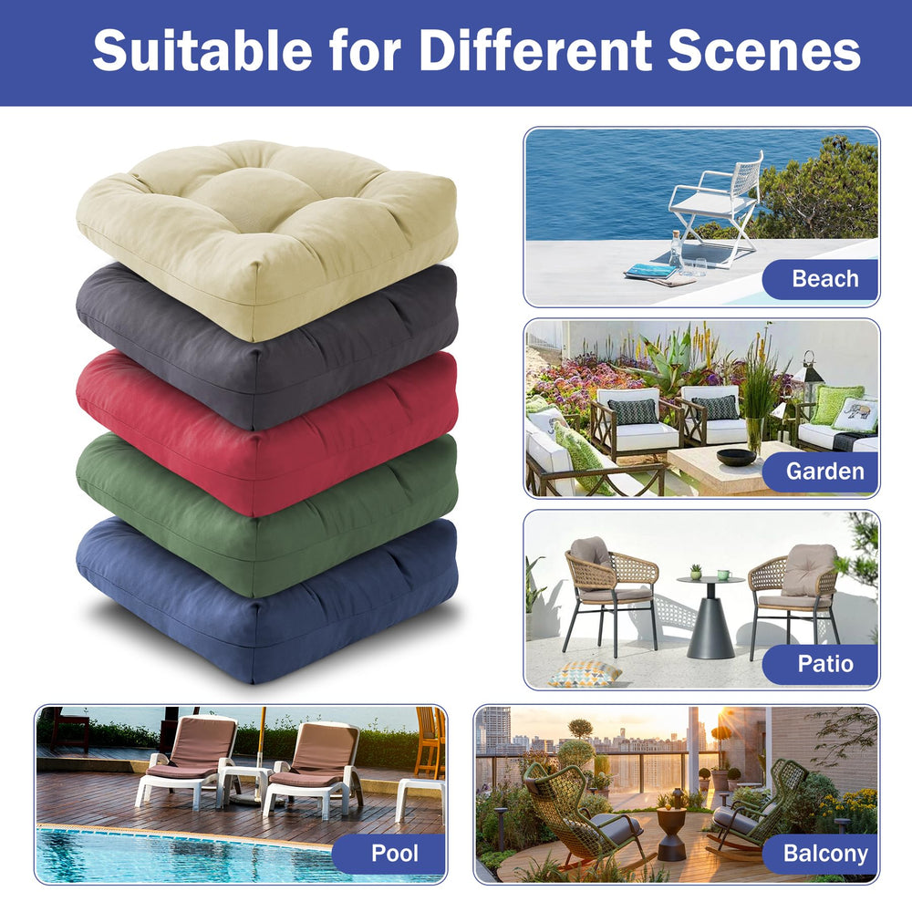 IPYNBAP outdoor chair cushions showing dimensions and shape