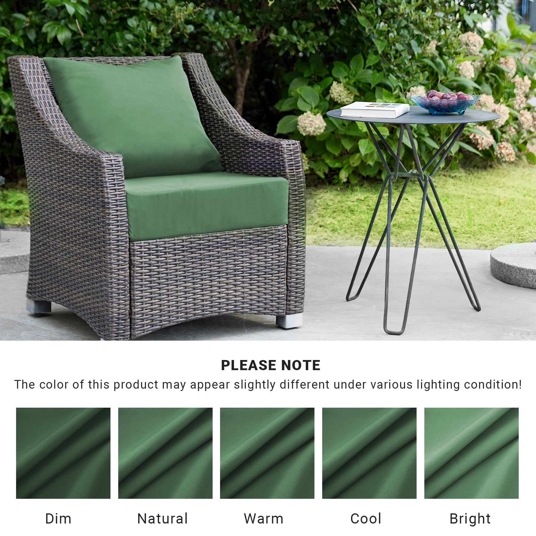 IPYNBAP Outdoor Cushion Set showing ties and piped edges