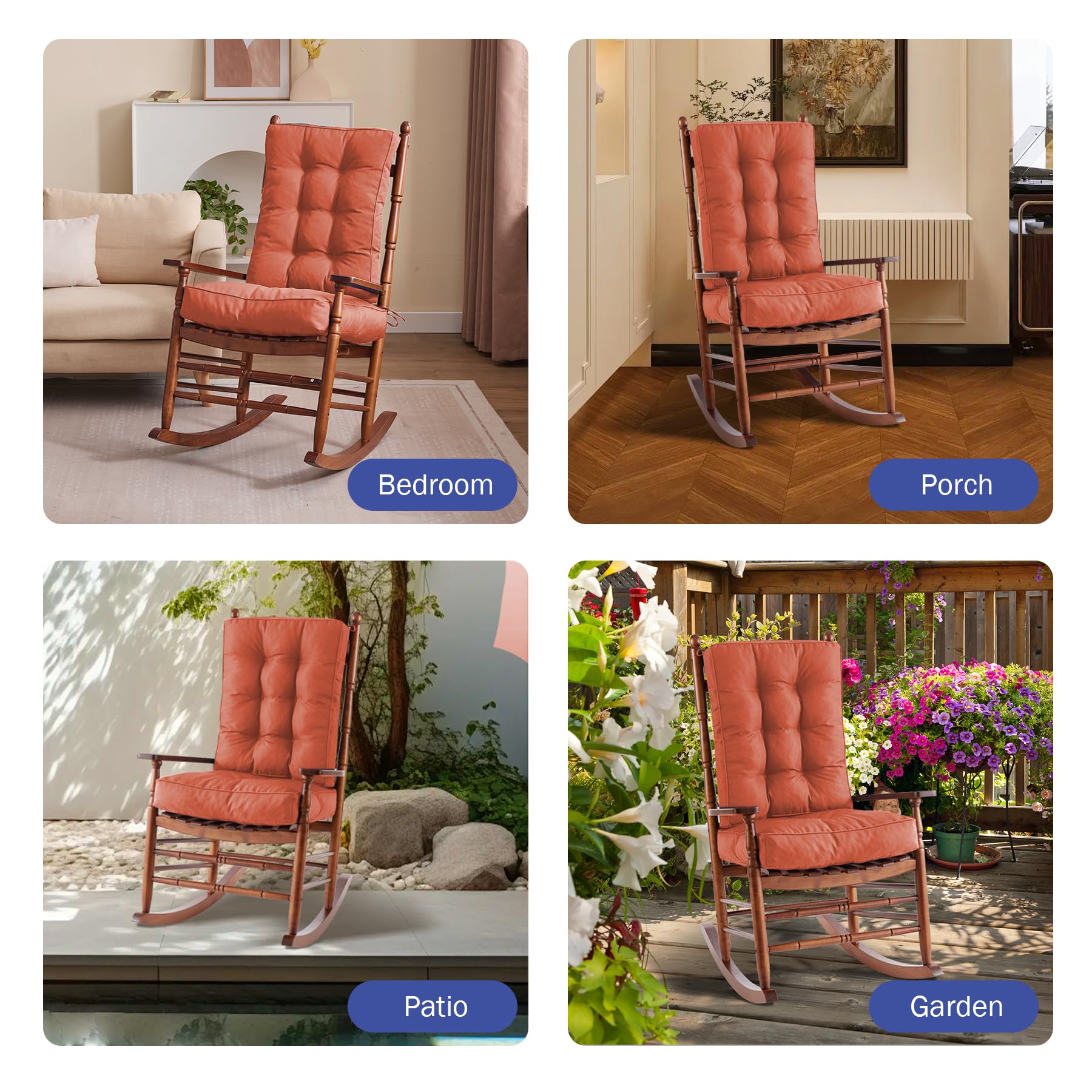 IPYNBAP Rocking Chair Cushion in a garden setting