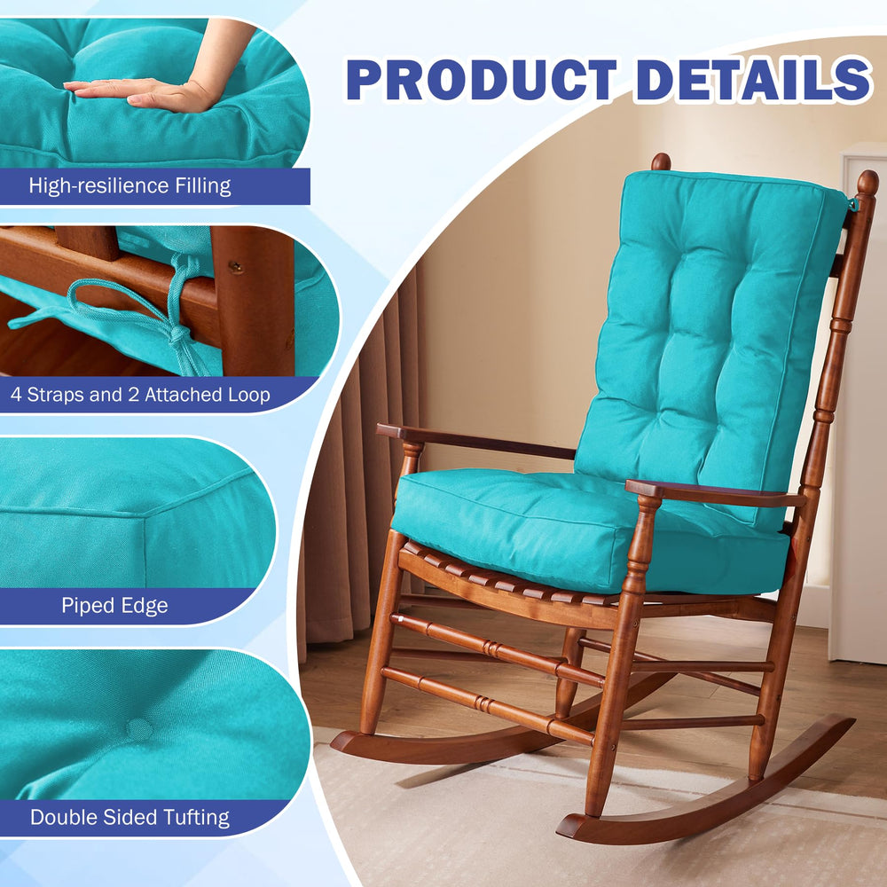 IPYNBAP Rocking Chair Cushion Set on outdoor rocking chair