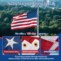 irbrisu American Flag with embroidered stars and stripes