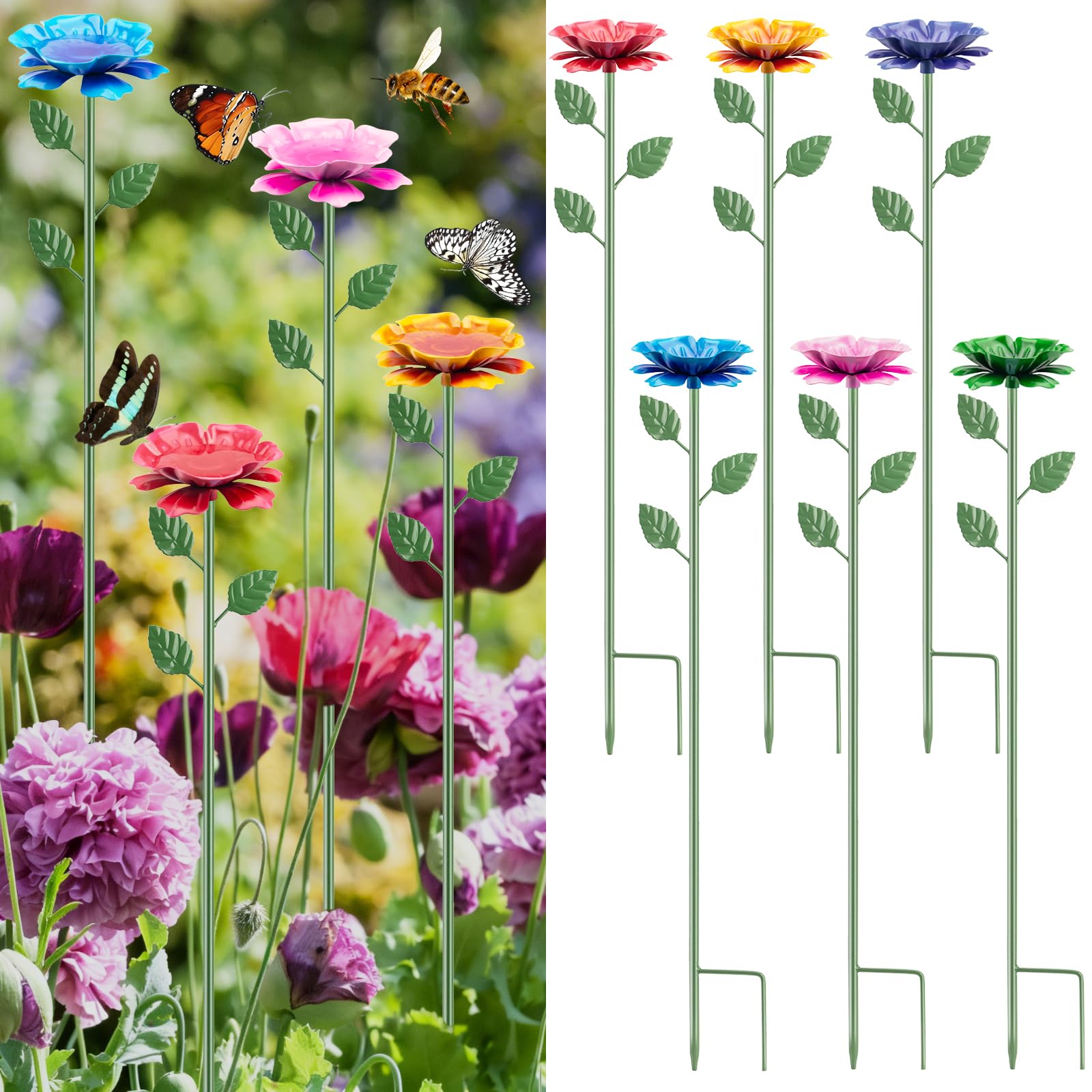IRmm 6 Pack Bee Watering Station flower-shaped design with vibrant colours