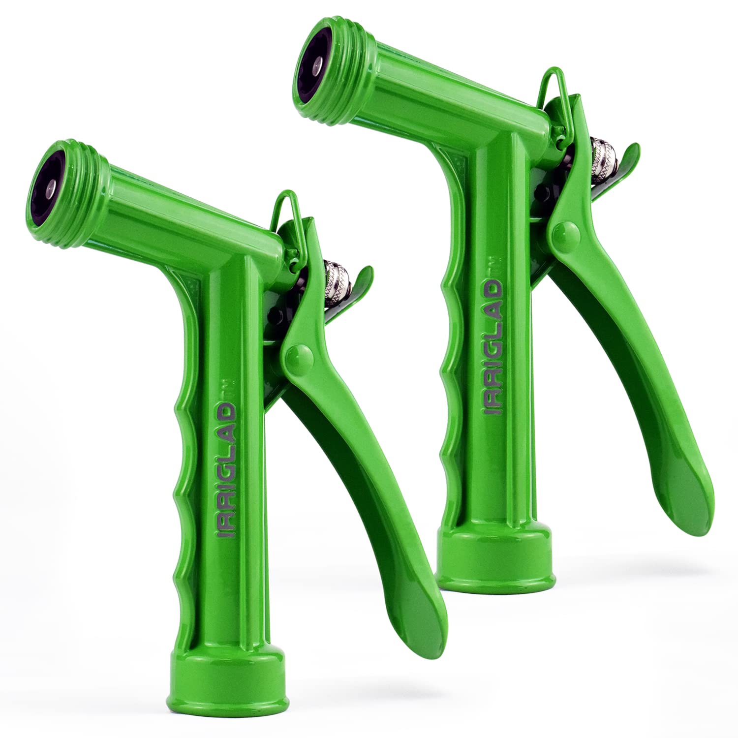 IRRIGLAD Hose Nozzle 2 Pack green pistol grip water nozzle front view