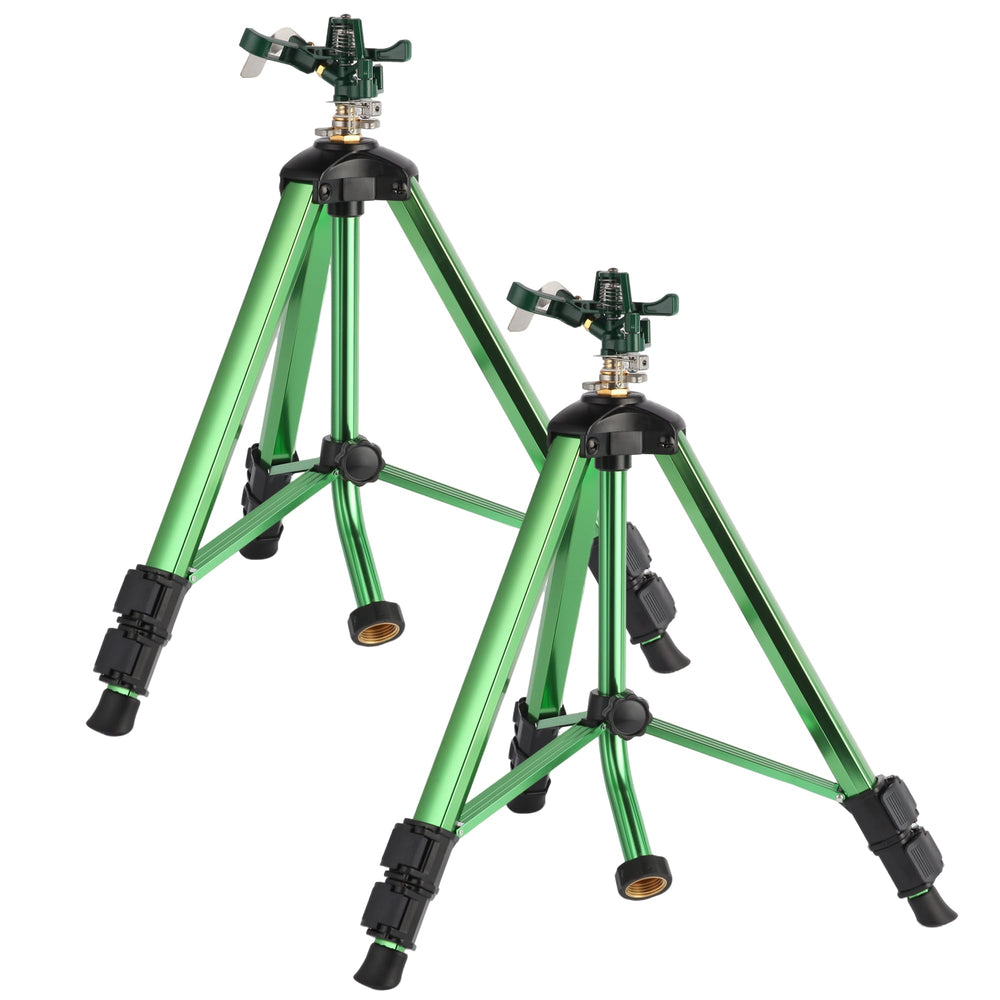 IrrStpro Green Zinc Alloy Water Bird Sprinkler front view with tripod base