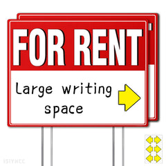 ISIYHCC 2 Pack For Rent Sign front view with bold writing space