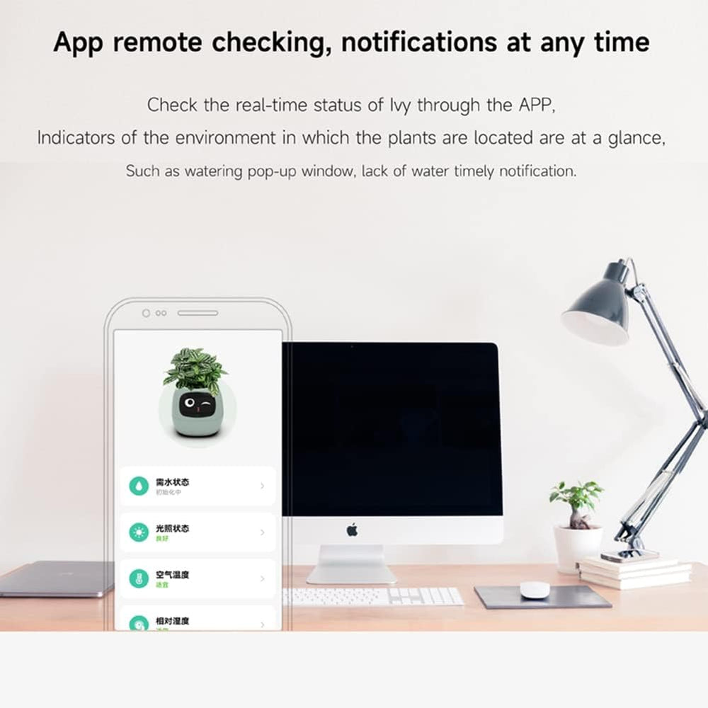 Itigoitie Smart Flowerpot AI Planter showcasing water tank capacity