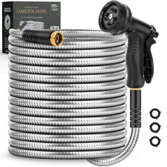Itsonestep 100FT stainless steel garden hose front view