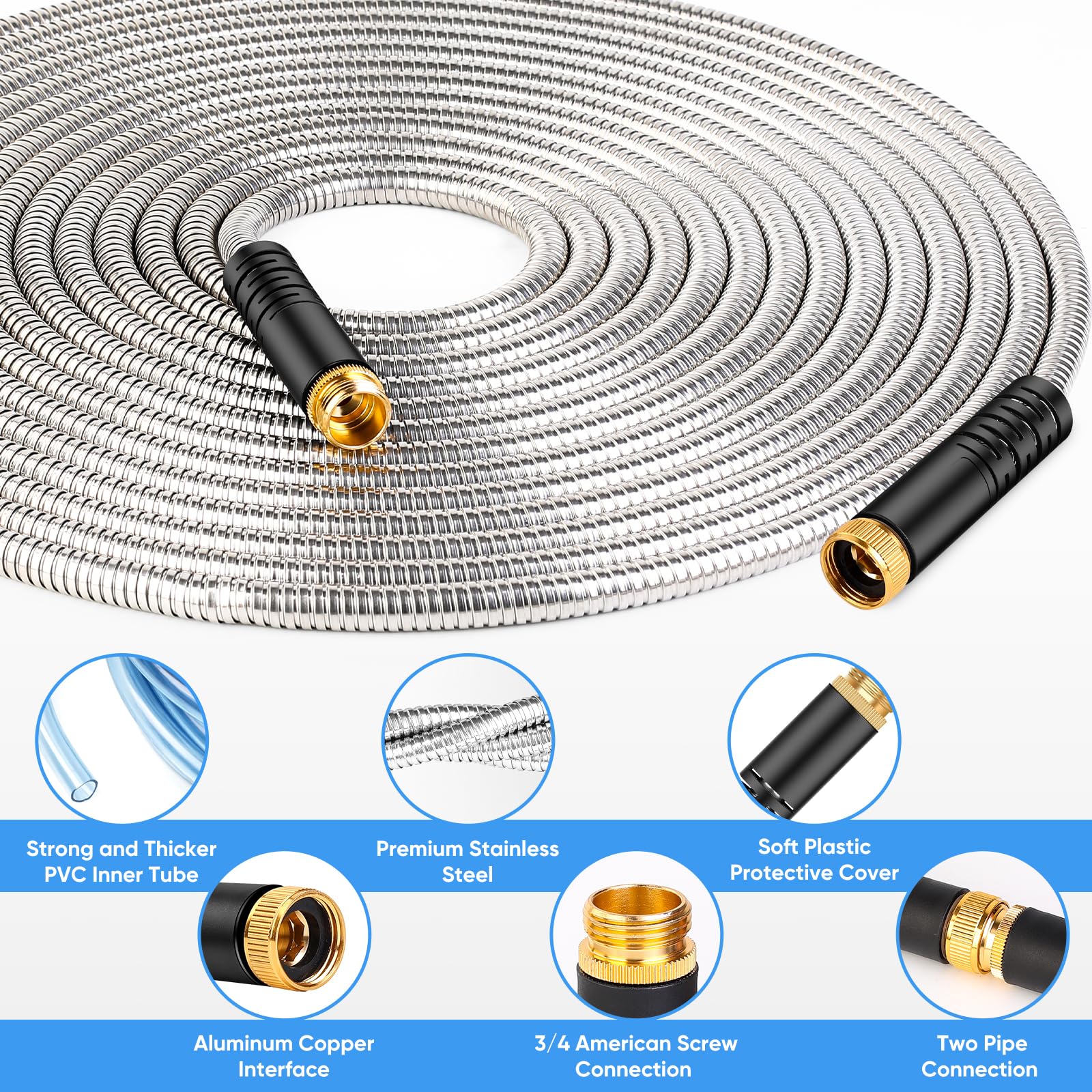 Itsonestep garden hose silver color coiled