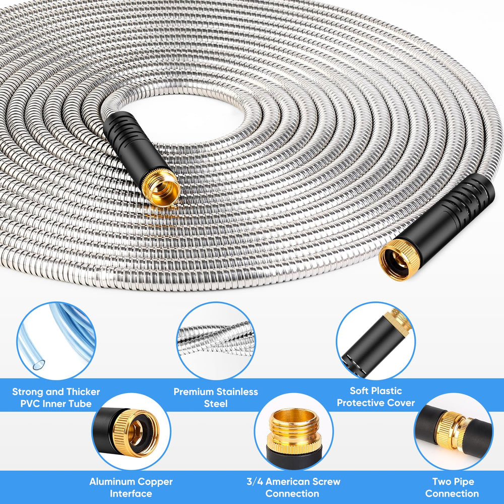 Itsonestep garden hose silver color coiled