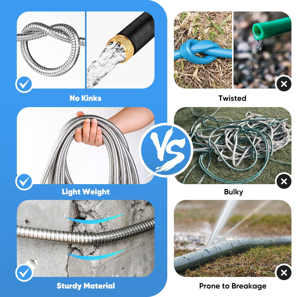 Itsonestep garden hose with ergonomic grip nozzle