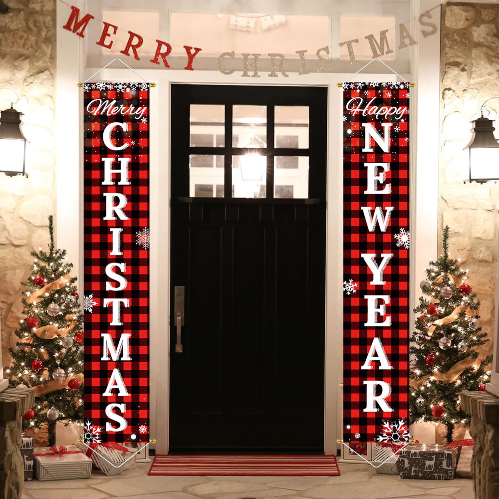Ivenf Christmas decorations set showing both banners together