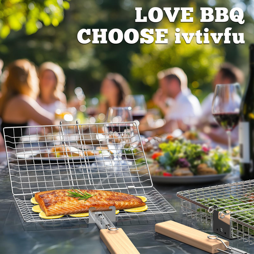Ivtivfu packaging of the grill basket set on a table