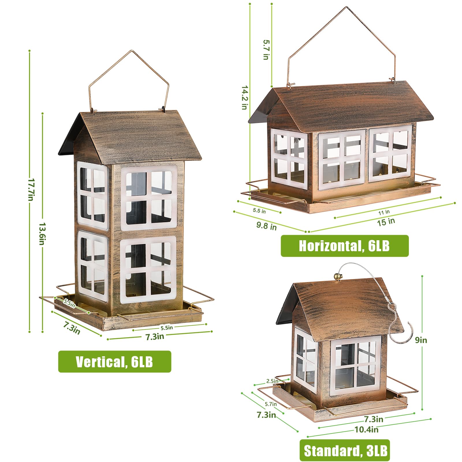 IWNTWY Bird Feeder showing rainproof design and acrylic windows