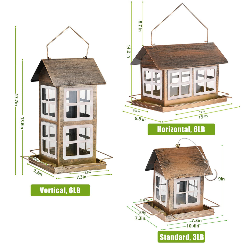 IWNTWY Bird Feeder showing rainproof design and acrylic windows