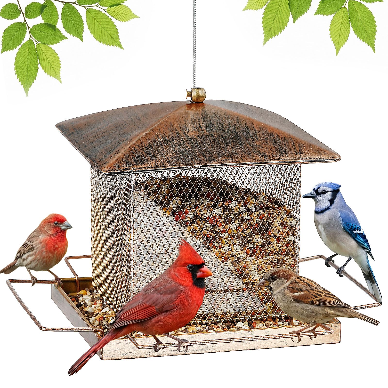 IWNTWY Bird Feeder square design with hook and hanging wire