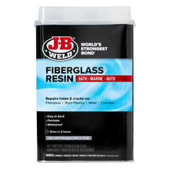 J-B Weld Fiberglass Resin gallon container front view