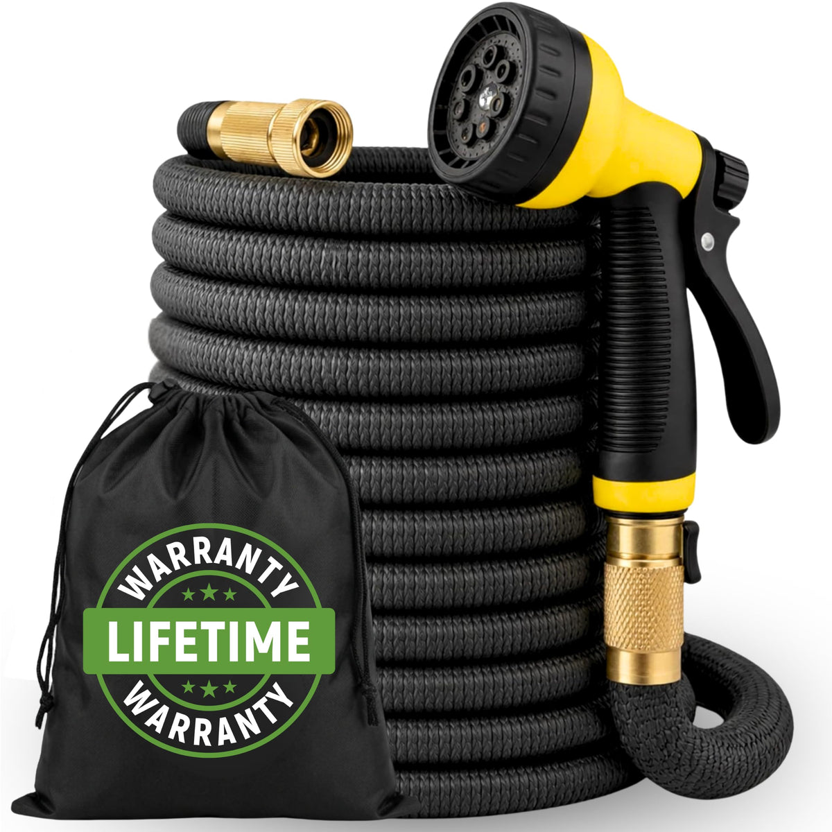 J&B XpandaHose 100ft expandable garden hose front view