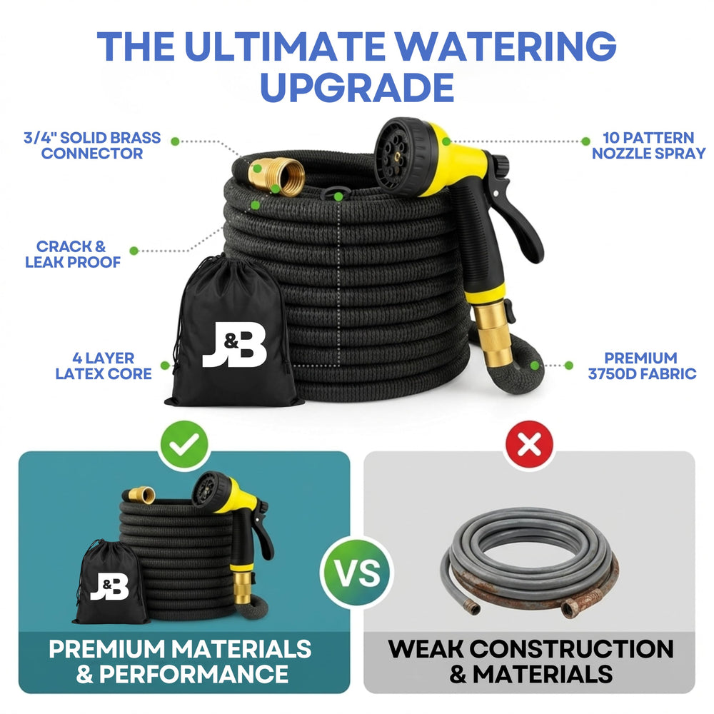 J&B XpandaHose packaging and included accessories