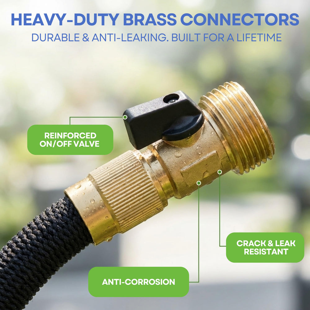 J&B XpandaHose with spray nozzle in use