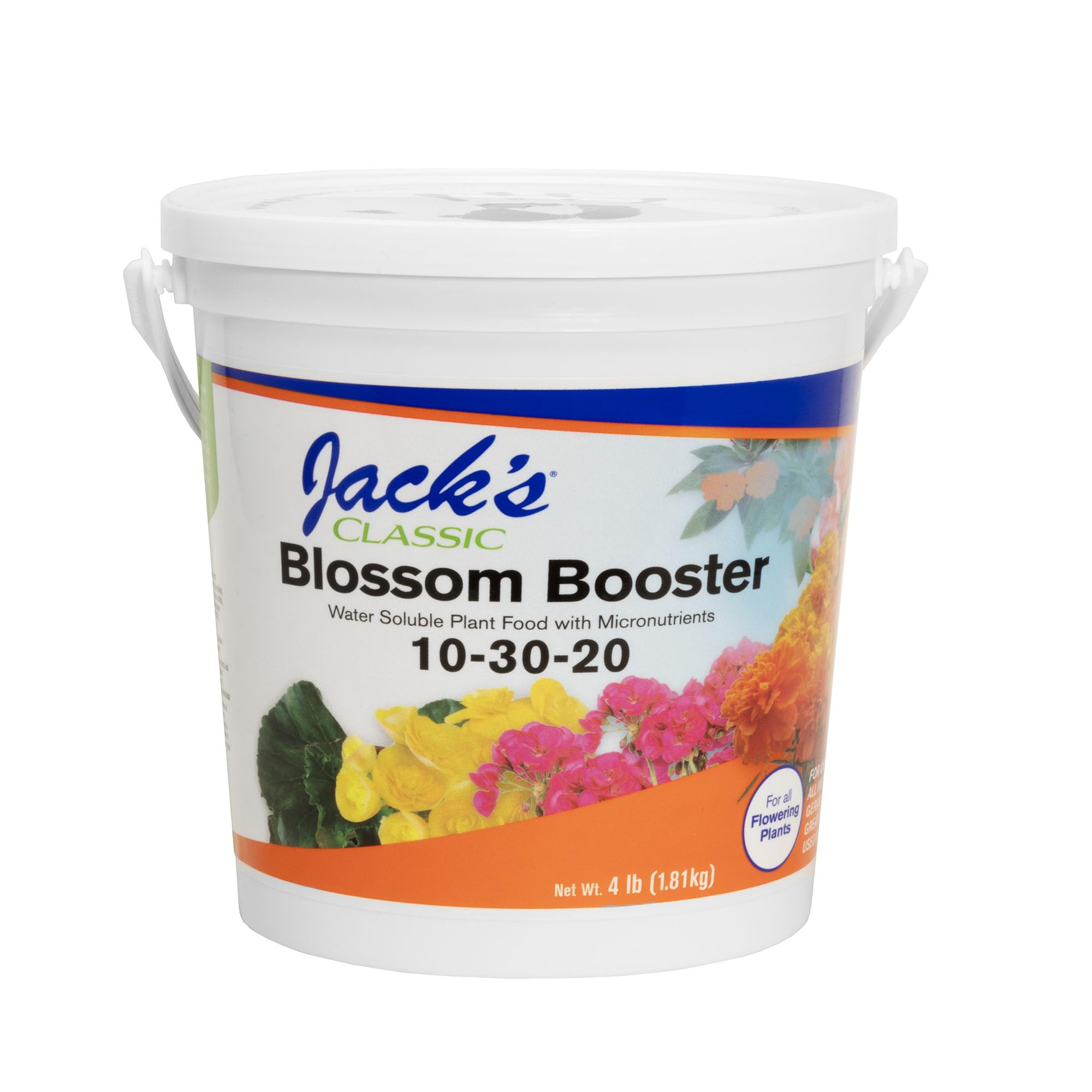Jack's Classic 10-30-20 Blossom support Fertilizer 4lb front view