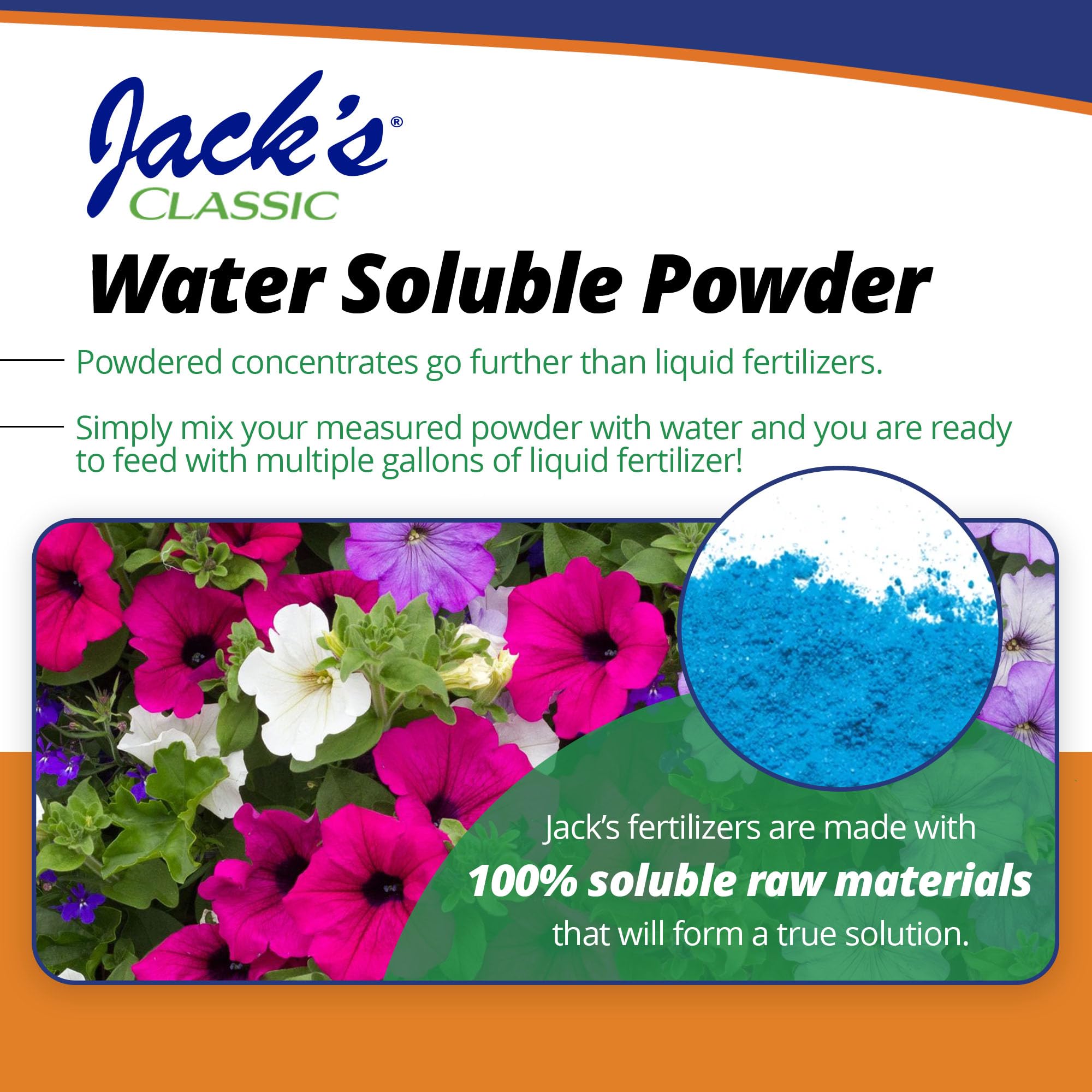 Jack's Classic Blossom Fertilizer 10-30-20 application on flowering plants