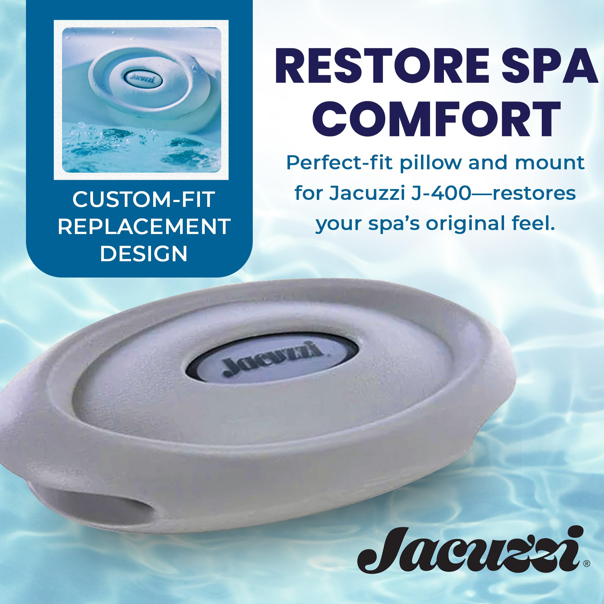 Jacuzzi J-400 Spa Pillow side view with light window