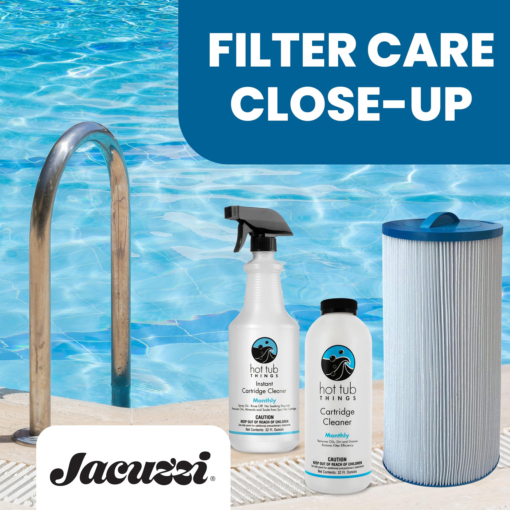 Jacuzzi ProClear Hydro Filter Cartridge dimensions on measuring scale