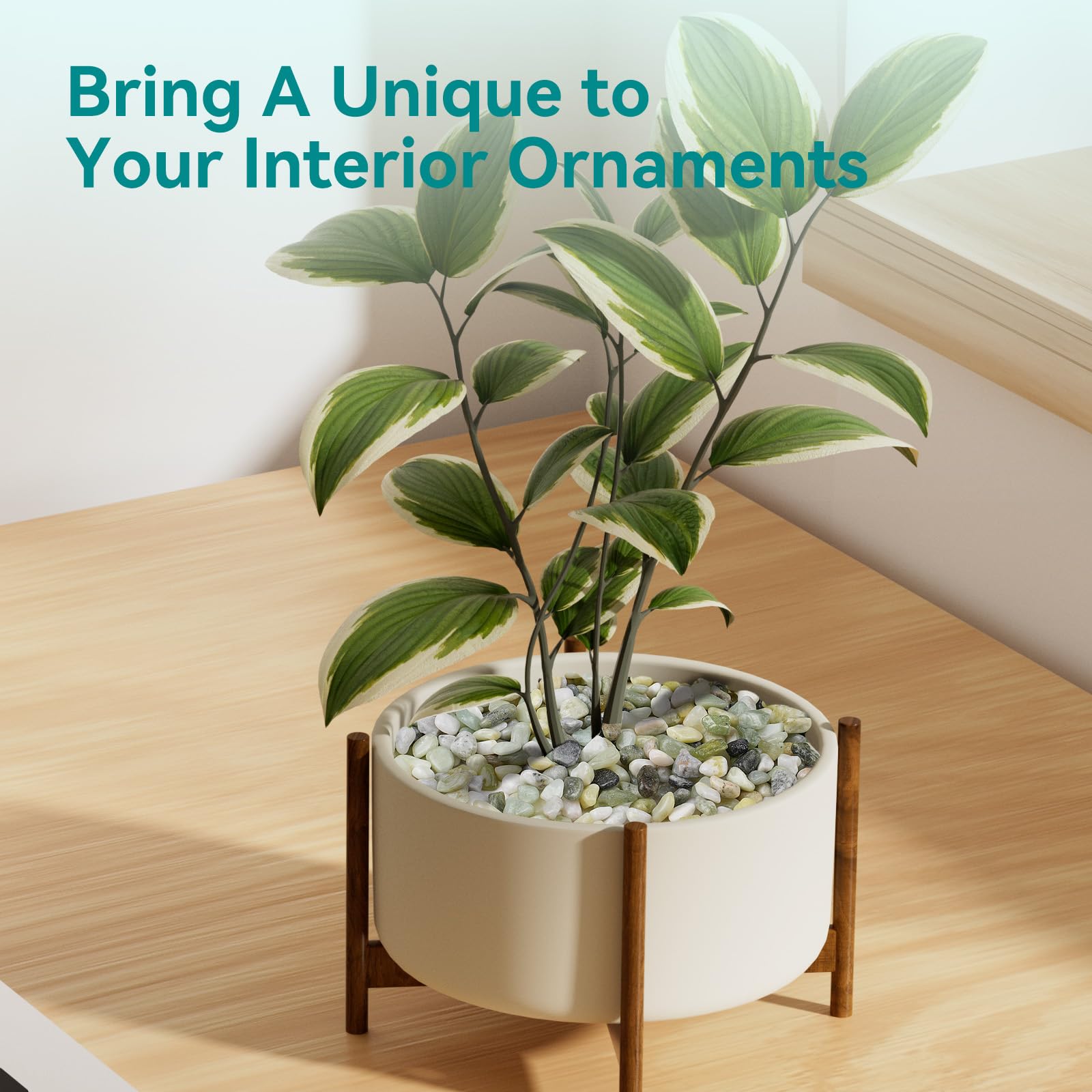 Jade pebbles on a tabletop decor arrangement