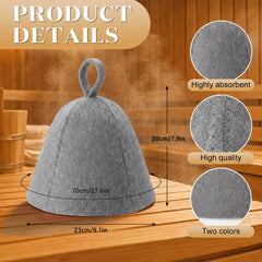 JaGely Sauna Hat for Men Women, white front view