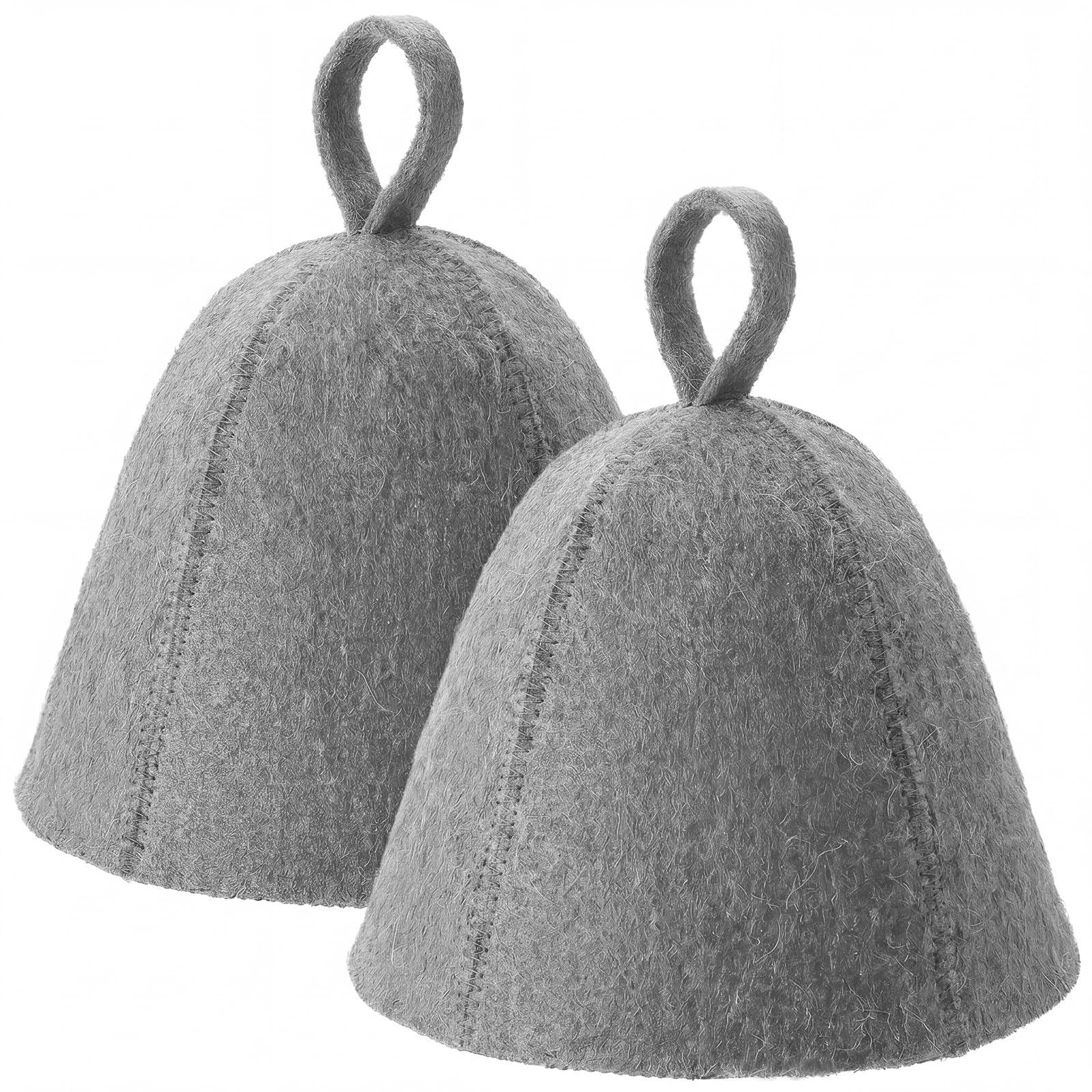 JaGely Sauna Hat gray wool front view