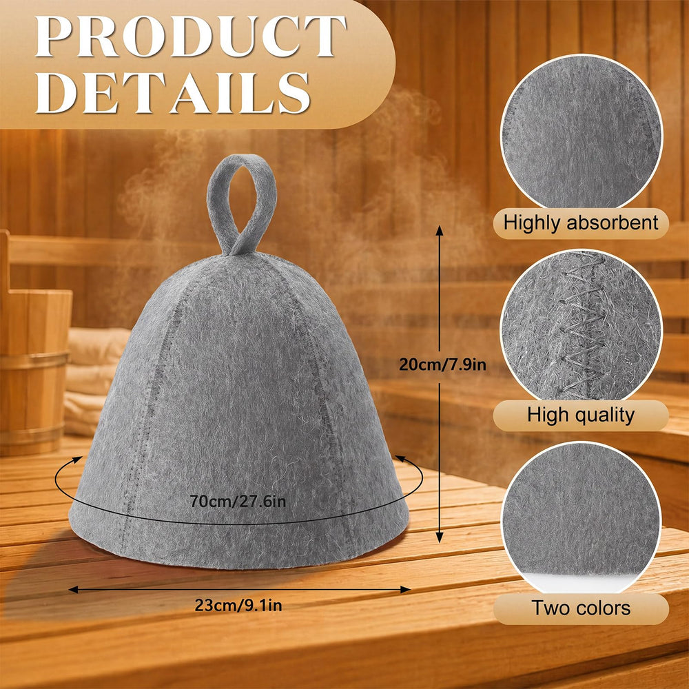 JaGely Sauna Hat gray wool side view