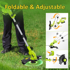 JAGROM Cordless Electric String Trimmer folded for storage