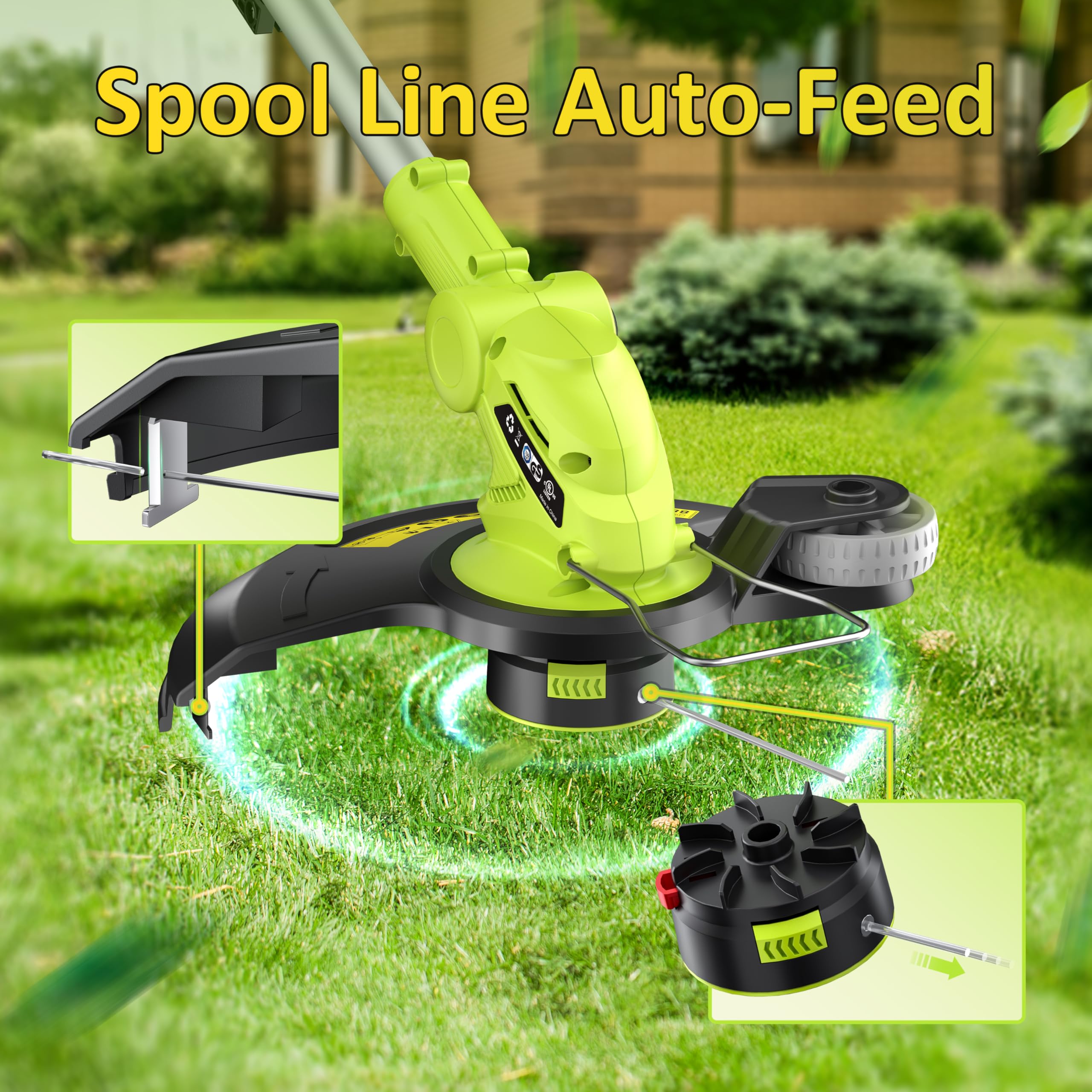 JAGROM Cordless Electric String Trimmer in use on grass