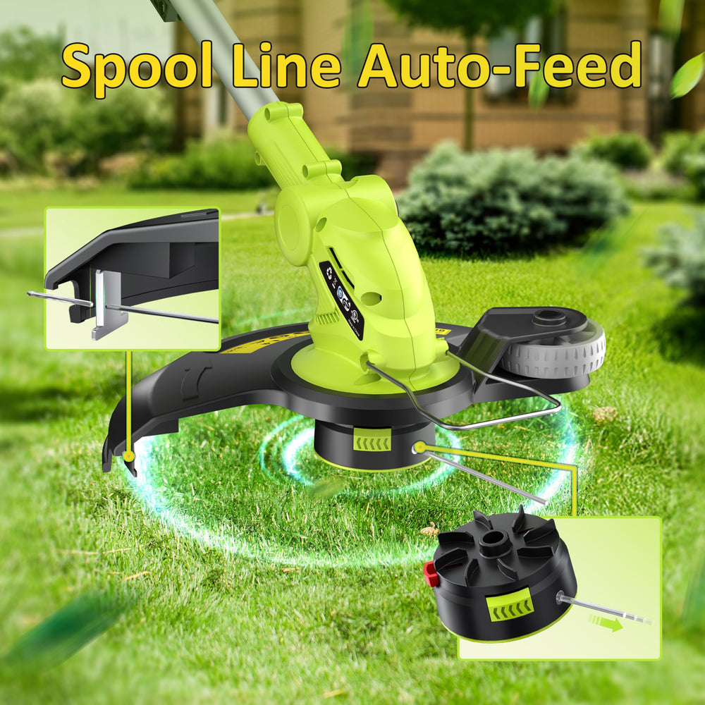 JAGROM Cordless Electric String Trimmer in use on grass