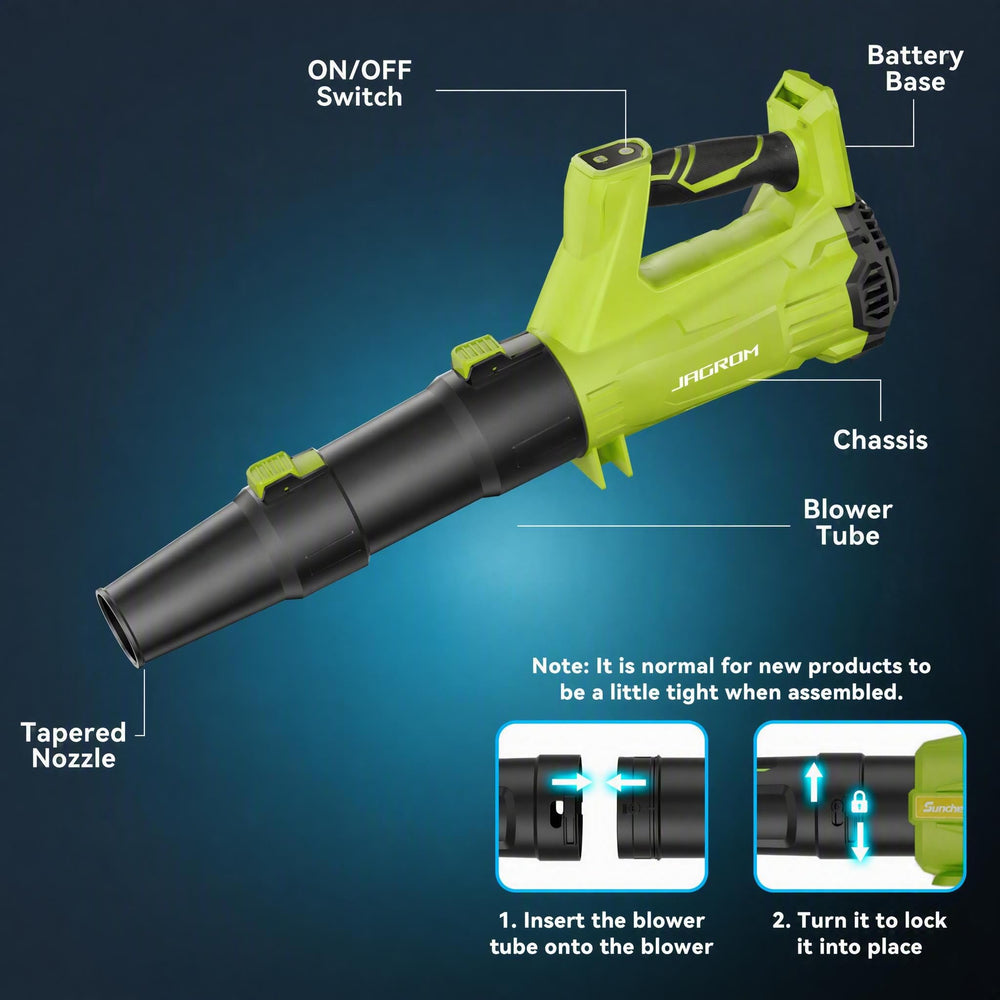 JAGROM cordless leaf blower side view