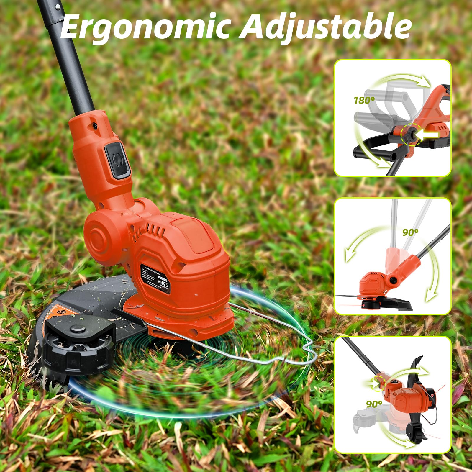 JAGROM cordless string trimmer user manual and spool caps