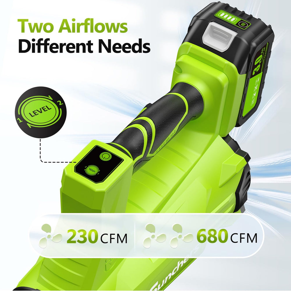 JAGROM leaf blower with two batteries and charger