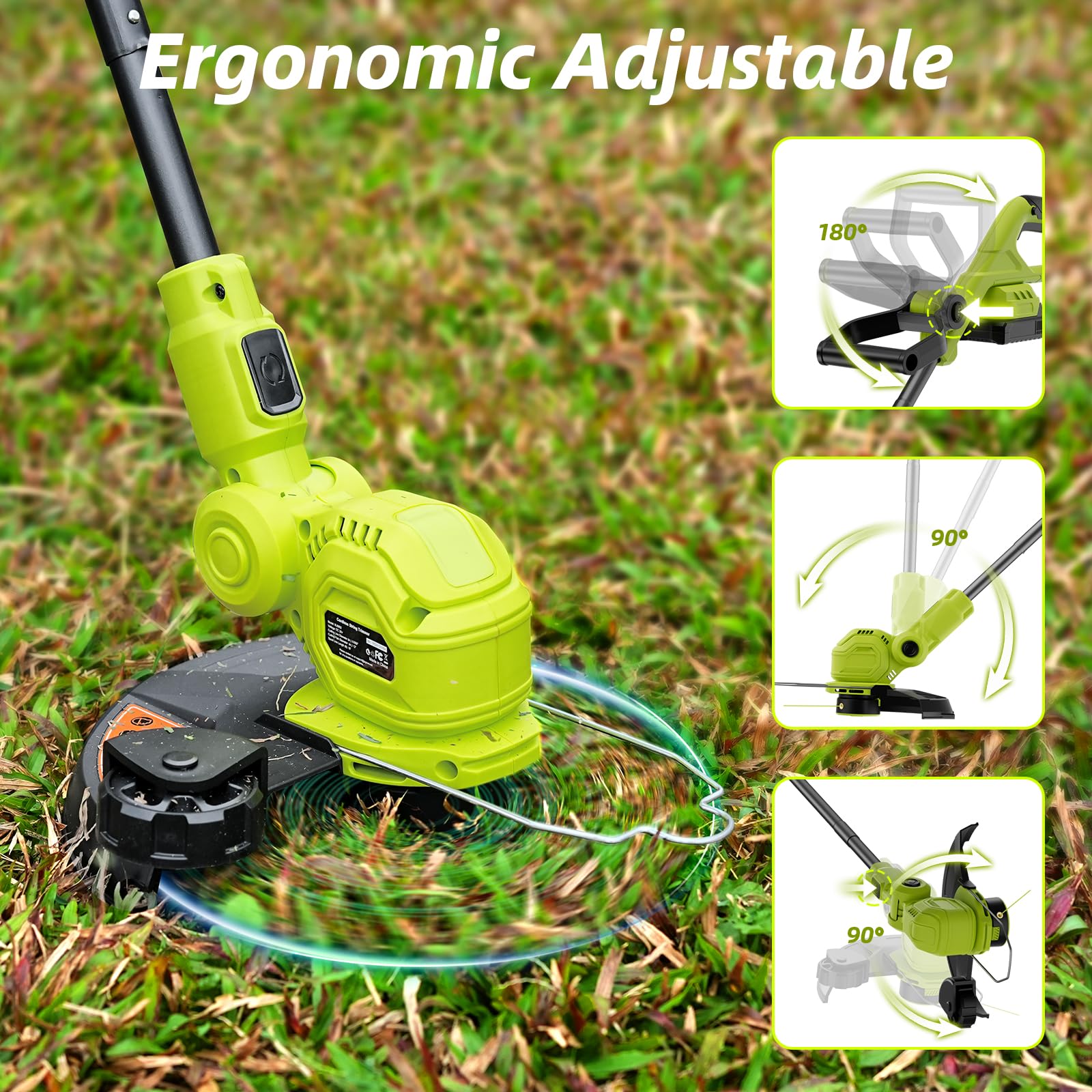 JAGROM string trimmer being used in a yard