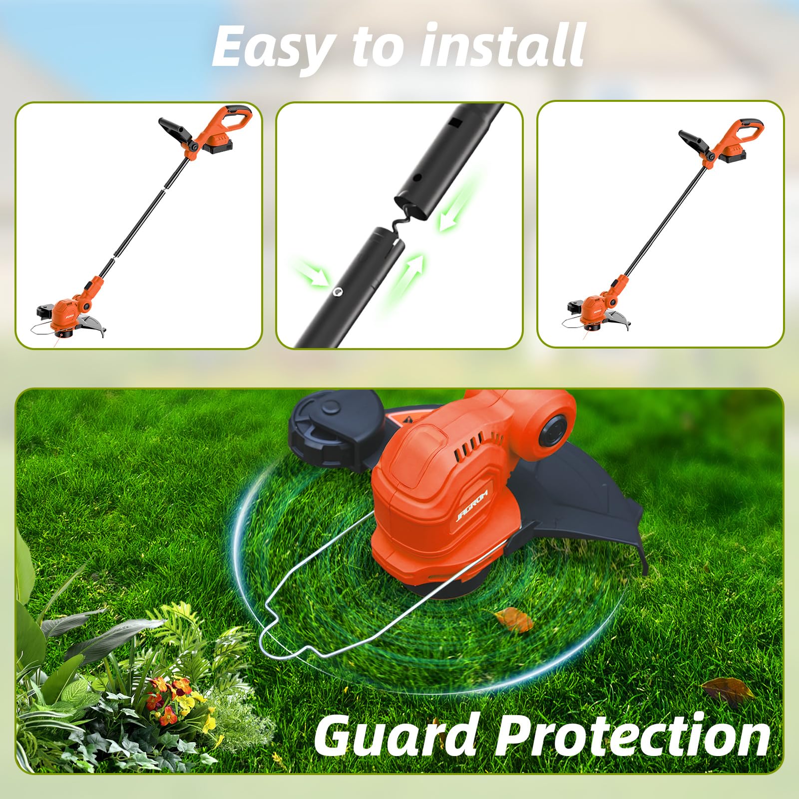 JAGROM trimmer with ergonomic handle and spacer guard