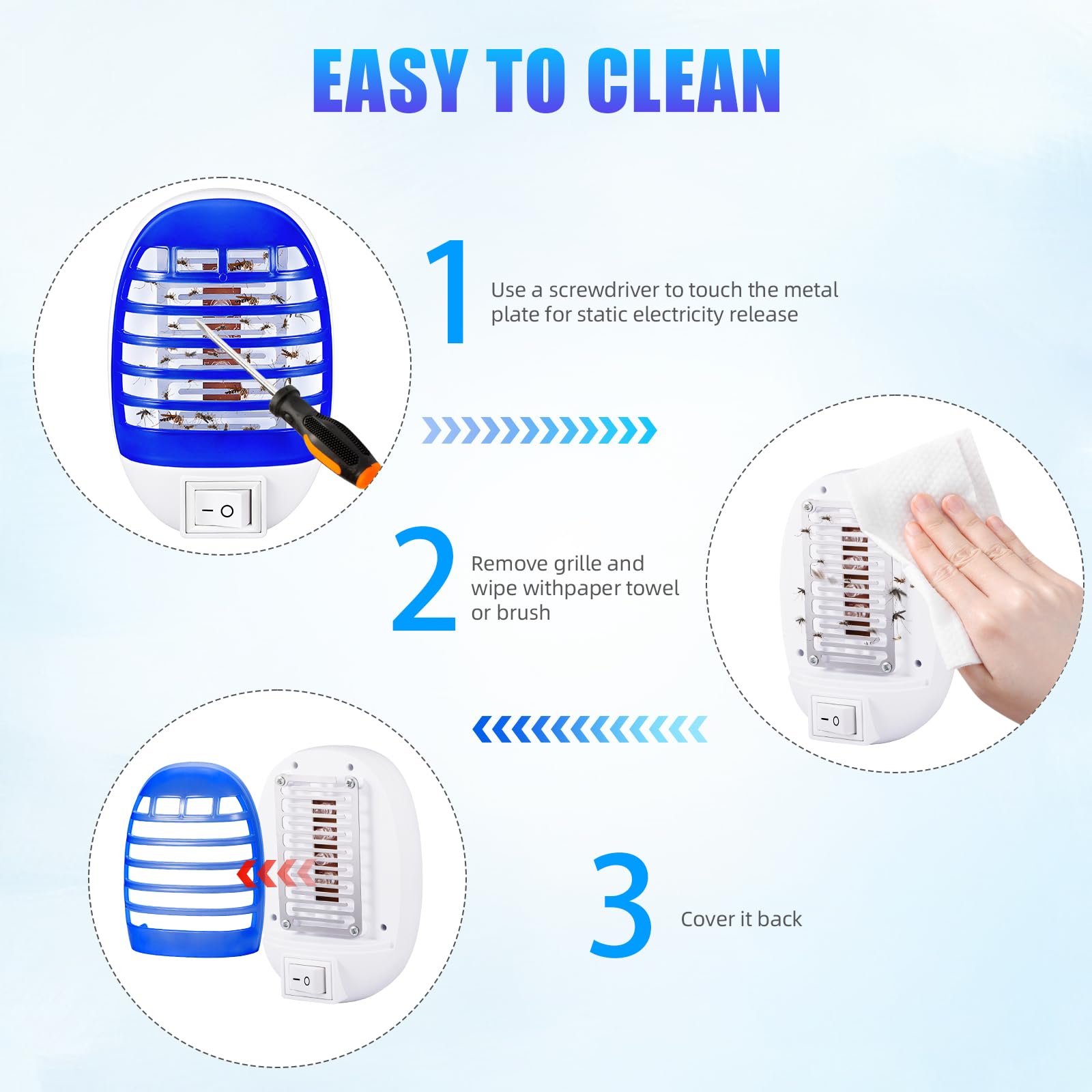 JahyElec bug zapper plugged into a wall outlet