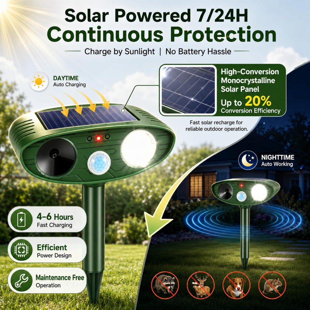 JahyElec ultrasonic repellent device in outdoor setting