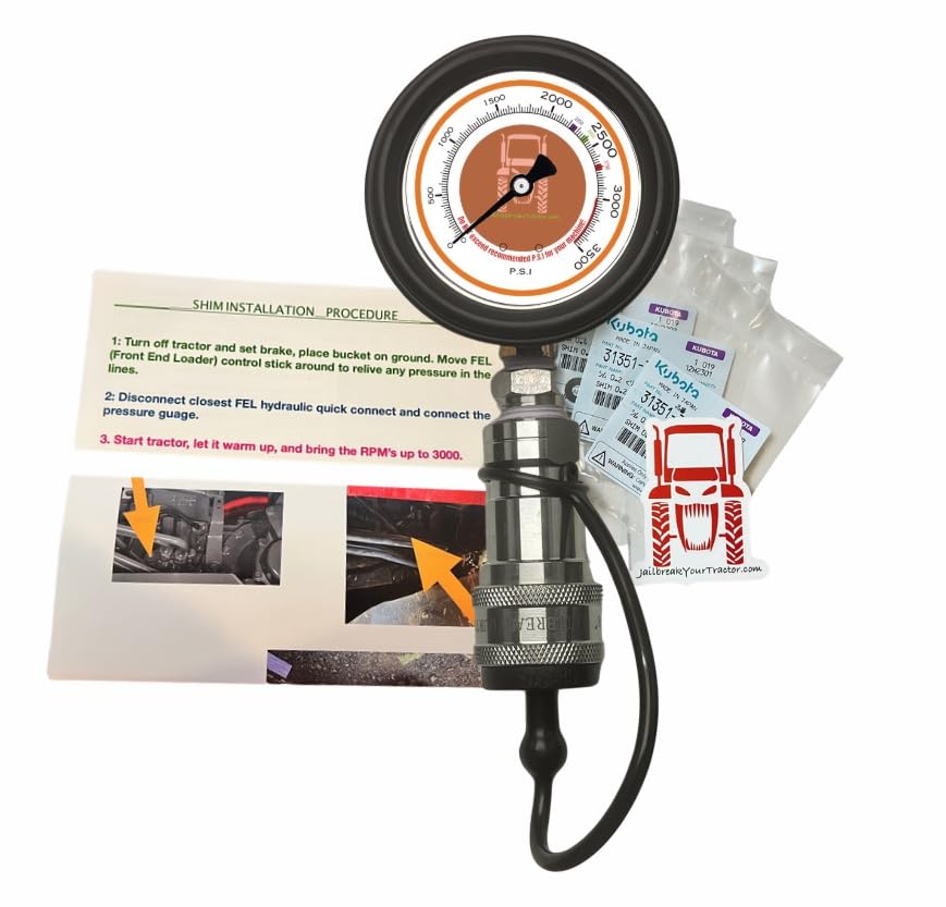 JAILBREAKYOURTRACTOR.COM kit with gauge and shims for Kubota tractor