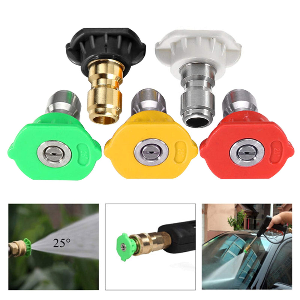 JANSAMN Pressure Washer Nozzle Tips set on a work surface