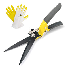 Jardineer Grass Shears front view with yellow handle