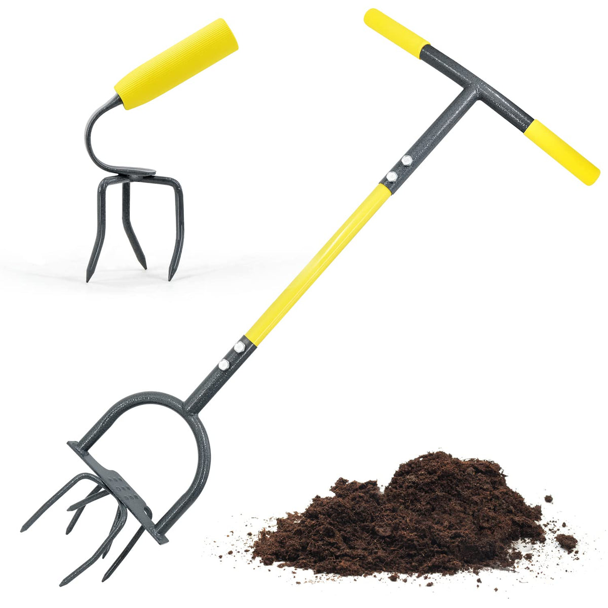 Jardineer Hand Tiller Garden Claw Set including Garden Twist Tiller and Small Garden Claw