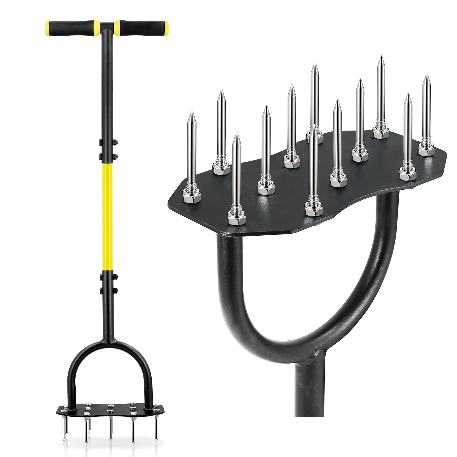 Jardineer Lawn Aerator Tool with 12 spikes front view